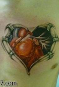 εναλλακτική κλασική θωρακική καρδιά δακρυγόνα μοτίβο τατουάζ