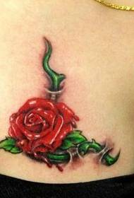 chest tattoo pattern: chest color rose tattoo pattern
