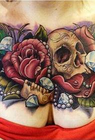 meisie bors persoonlikheidskleur taro rose tatoeëringsfiguur