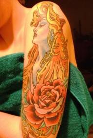 žene boje ruku s uzorkom tetovaže ruža