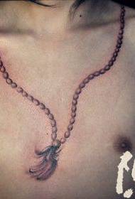 prsi priljubljen nežen biser ogrlica tatoo vzorec