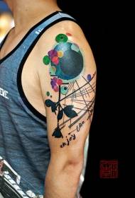 shoulder modern style colorful geometric style tattoo pattern