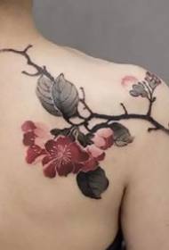Sada krásnych atramentových tetovacích obrázkov na zadnom ramene 58006 - Female Shoulder Tattoo: Sada školských tetovacích vzorov na ženskom ramene