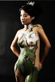 pretty sexy girl chest Full-fledged lotus tattoo