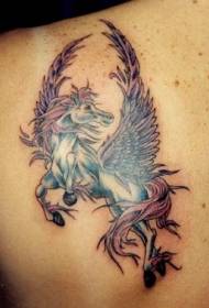 раскошна величествена шема на тетоважа на Пегаз