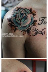 moški sprednji prsni koš klasična priljubljena vrtnica s črkovnim vzorcem tatoo