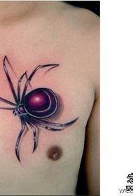 Gambar pertunjukkan tato: gambar pola tato spider dada