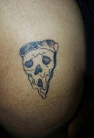 foto tatuaggio tatuaggio cibo spalla maschio nero pizza