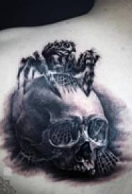 shoulder cool black art skull tattoo
