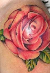 ombro cor realista rosa tatuagem padrão 58504 - ombro feminino papoilas vermelhas tatuagem padrão