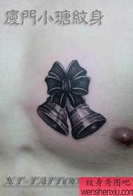 male chest popular beautiful bell tattoo pattern