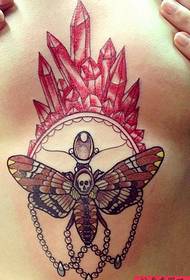 tattoo show picture recommended a woman chest color moth Tattoo works