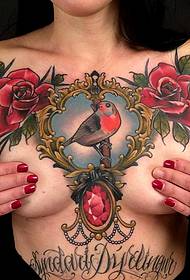 секси убавина градите слика на европски и американски тетоважи