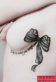 skönhet bröstet vackert populära spets bow tatuering mönster