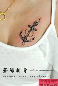 pige bryst populære pop anker tatovering mønster