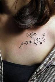 chest tattoo pattern: chest totem pentagram tattoo pattern