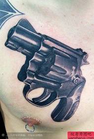 a domineering chest pistol tattoo pattern introduced to everyone