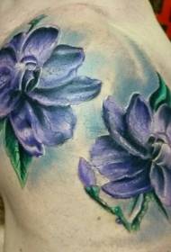 shoulder color two large purple jasmine tattoo pictures