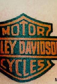 patrwm tatŵ logo Harley-Davidson lliw