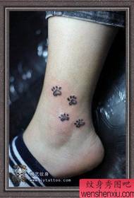Tattoo Show: Beautiful and Lovely Foot Dog Footprint Tattoo Pattern