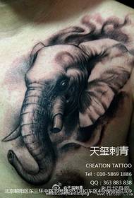 čovjekova prsa žestoki slon tetovaža uzorak