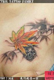 beauty chest beautiful pop-up maple leaf with love lock tattoo pattern
