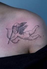 Angel tattoo shoulders cailín pictiúr álainn tattoo