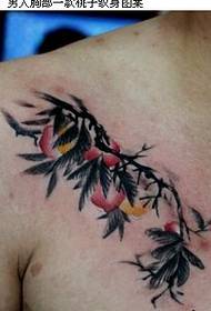 man chest only beautiful peach tattoo pattern picture
