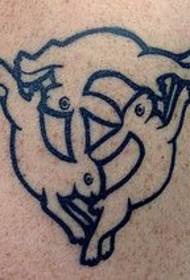 Rameno jednoduchý králík tetování vzor