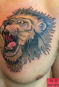 tattoo figure recommended a chest lion tattoo works