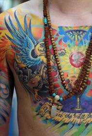 beautiful color tattoo with chest