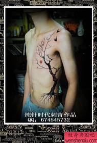 boys popular chest popular is very handsome Totem tree tattoo pattern