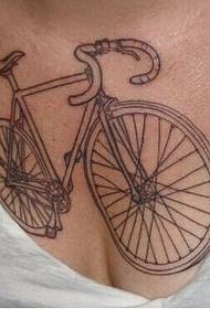 lány mellkas személyiség kerékpár tetoválás figura
