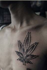keɓaɓɓen ɗan kirji mai kyau hot maple leaf tattoo pattern hoto