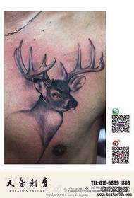 front chest fashion classic elk tattoo pattern