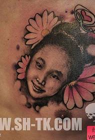 göğüs şirin bebek kız resim dövme deseni