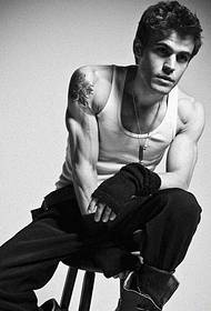 star Paul Wesley's beautiful flower-lined tattoo work on the shoulder