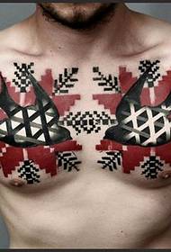 a large V swallow tattoo pattern