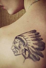 international tattoo star Justin Bieber shoulder black gray Indian tattoo picture