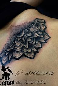 chest fashion flower tattoo