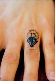 Finger diamond tattoo pattern