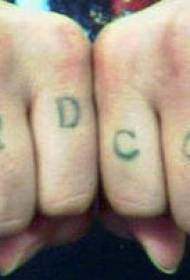 Finger simple letter style tattoo pattern