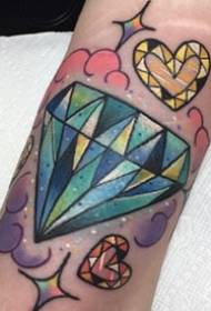 Jenter liker en gruppe av armer på nyskole farger tatoveringsbilder