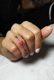 Finger cute caution shape and arrow tattoo pattern