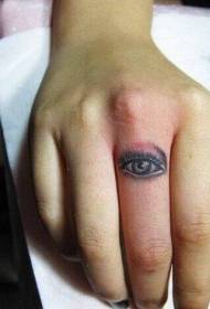 Персонализированная татуировка глаз на пальце