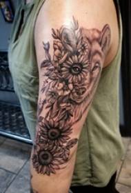 Baile animal tattoo, male arm, animal and flower tattoo pictures