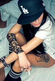 Fashion female arm boa tattoo picture