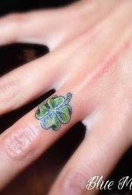 Finger clover tattoo pattern