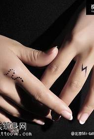 Finger point thorn snake lightning tattoo pattern