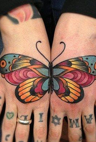 Trendy beautiful butterfly tattoo pattern on the back of the hand